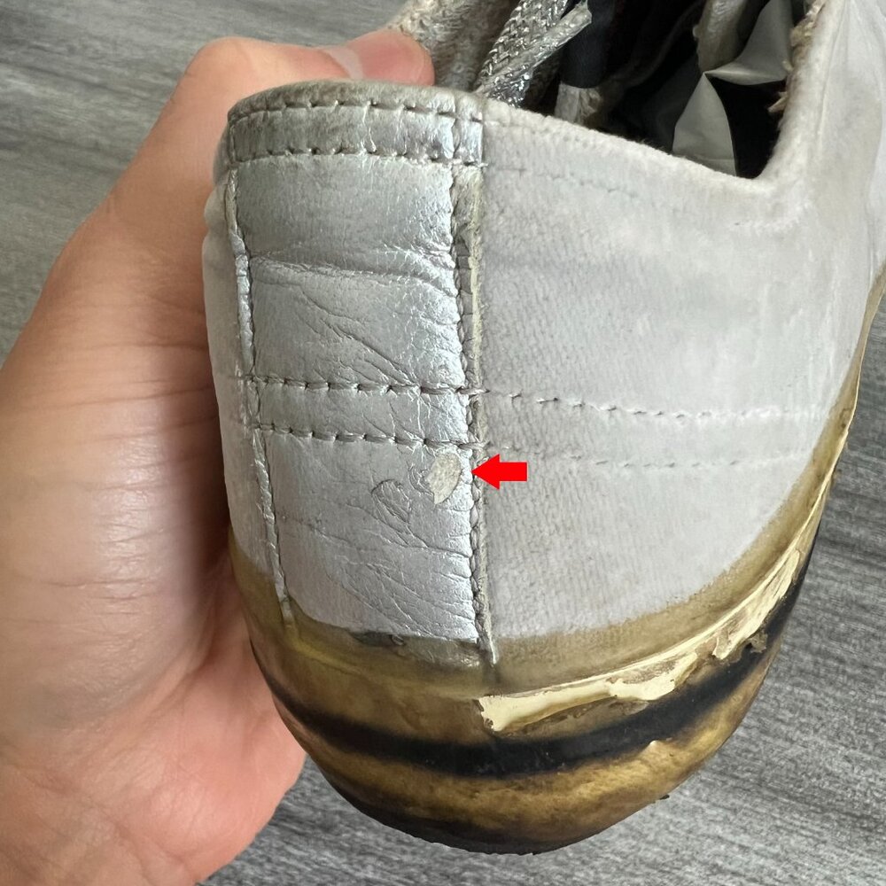 Golden Goose Womens 7 37 Shoes Grey Silver Velvet V Star 2 VSTAR2 Low Sneakers 4 - Picture 14 of 14